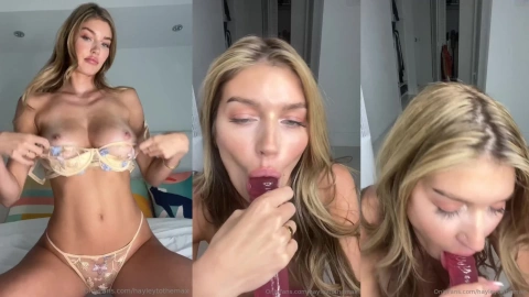 Hayley Maxfield Dildo BJ & Sexy Striptease