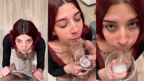FiammiSxagain drinks cum - so proud of him